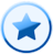 blue colored token with a star on it