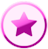 pink colored token with a star on it